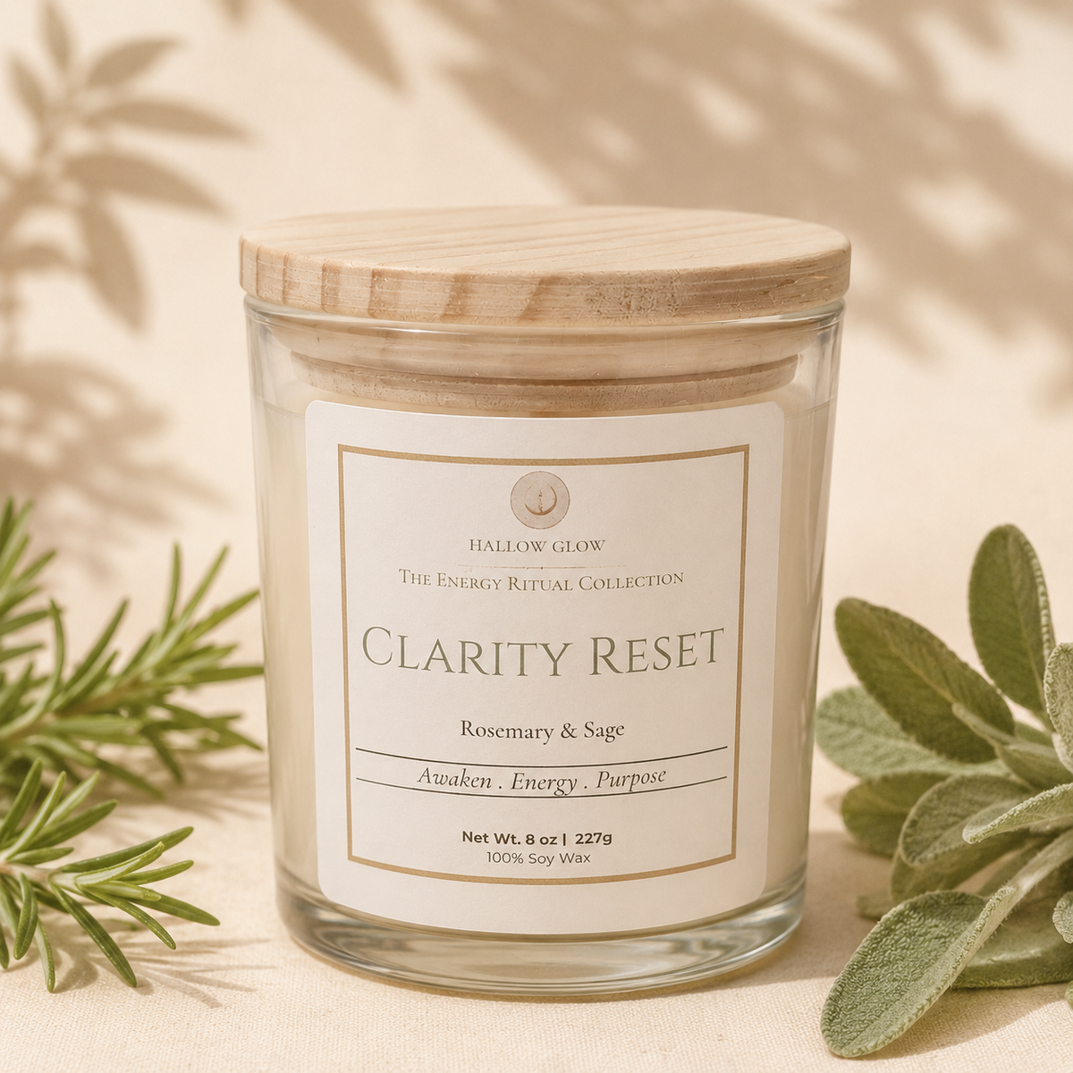 Clarity Reset - Rosemary + Sage Soy candle