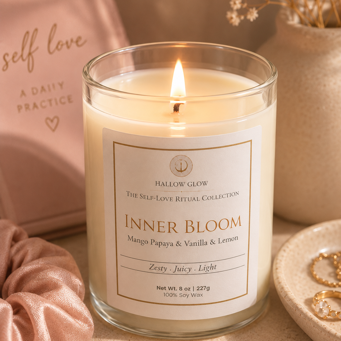 Inner Bloom - Mango Papaya + Vanilla + Lemon Soy candle